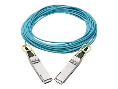 Tripp Lite   QSFP28 to QSFP28 Active Optical Cable 100GbE, AOC, M/M, Aqua, 15 m (49.2 ft.) 100GBase-AOC direct attach cable 15 m aqua N28H-15M-AQ