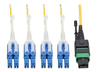 Tripp Lite   MTP/MPO (APC) to 8xLC (UPC) Singlemode Breakout Patch Cable, 40/100 GbE, QSFP+ 40GBASE-PLR4, Plenum, Yellow, 3 m (10 ft.) pat… N390-03M-8LC-AP