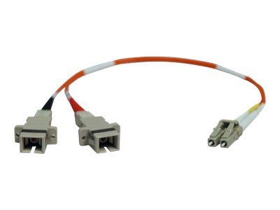 Tripp Lite   0.3M Duplex Multimode Fiber Optic 50/125 Adapter LC/SC M/F 1ft 1′ 0.3 Meter network cable 0.3 m orange N458-001-50