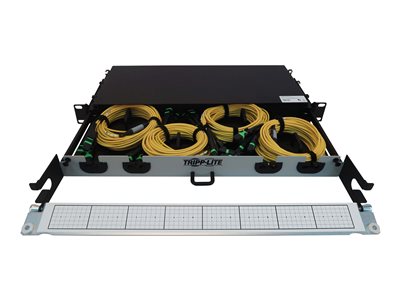 Tripp Lite   Preloaded Fiber Panel, 1U 4x (3x8F MTP/MPO-APC F/F) 24F Trunk Cables, OS2 Singlemode, 10 m (32.8 ft.) rack cable management pa… N48S-4M3X8M-10