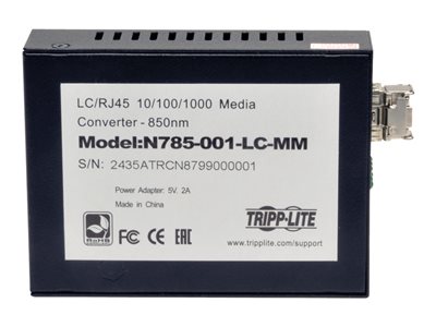 Tripp Lite   LC Multimode Fiber Media Converter Gigabit 10/100/1000 RJ45 fiber media converter 10Mb LAN, 100Mb LAN, GigE N785-001-LC-MM