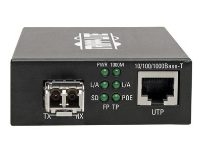 Tripp Lite   Gigabit Multimode Fiber to Ethernet Media Converter, POE+ 10/100/1000 LC, 850 nm, 550 m (1804 ft.) fiber media converter 10Mb… N785-P01-LC-MM1