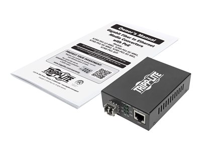 Tripp Lite   Gigabit Multimode Fiber to Ethernet Media Converter, POE+ 10/100/1000 LC, 850 nm, 550 m (1804 ft.) fiber media converter 10Mb… N785-P01-LC-MM1