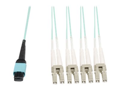 Tripp Lite   2M Fiber Optic Fan-out Cable MTP / MPO to 8 x LC 40GbE OM3 Plenum 6ft 6′ 2 Meter patch cable 2 m aqua N844-02M-8LC-P