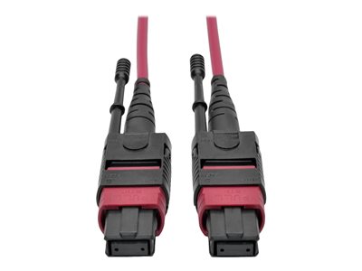 Tripp Lite   MTP/MPO Multimode Patch Cable, 12 Fiber, 40/100 GbE, 40/100GBASE-SR4, OM4 Plenum-Rated (F/F), Push/Pull Tab, Magenta, 1 m (3.3… N845-01M-12-MG