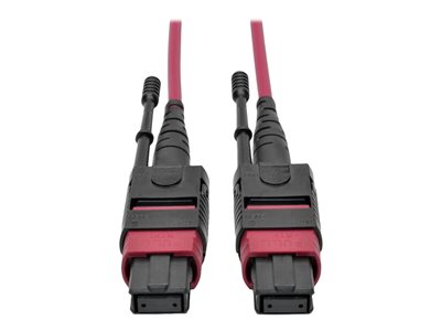 Tripp Lite   MTP/MPO Multimode Patch Cable, 12 Fiber, 40/100 GbE, 40/100GBASE-SR4, OM4 Plenum-Rated (F/F), Push/Pull Tab, Magenta, 2 m (6.6… N845-02M-12-MG