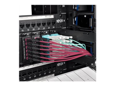 Tripp Lite   MTP/MPO Multimode Patch Cable, 12 Fiber, 40/100 GbE, 40/100GBASE-SR4, OM4 Plenum-Rated (F/F), Push/Pull Tab, Magenta, 3 m (9.8… N845-03M-12-MG