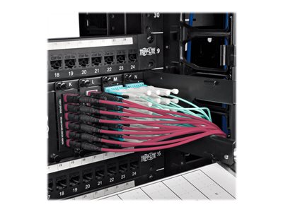 Tripp Lite   MTP/MPO Multimode Patch Cable, 12 Fiber, 40/100 GbE, 40/100GBASE-SR4, OM4 Plenum-Rated (F/F), Push/Pull Tab, Magenta, 15 m (49… N845-15M-12-MG