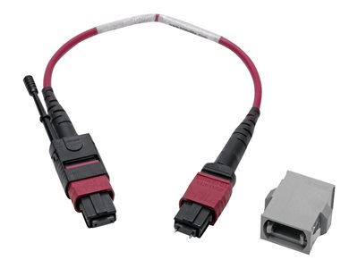Tripp Lite   MTP/MPO Parallel Optics Base-8 Migration Fiber Adapter, Polarity A to B, 12 Fiber, 40 GbE, OM4 M/F, Magenta, 8 in. network adapt… N846-08N-A2B