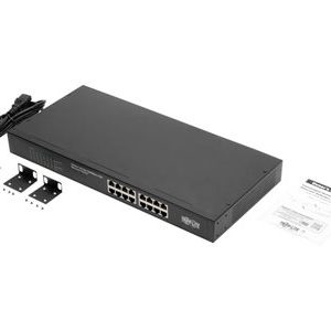 Tripp Lite   16-Port 10/100/1000 Mbps 1U Rack-Mount/Desktop Gigabit Ethernet Unmanaged Switch with PoE+, 230W, Metal Housing switch 16 ports unman… NG16POE