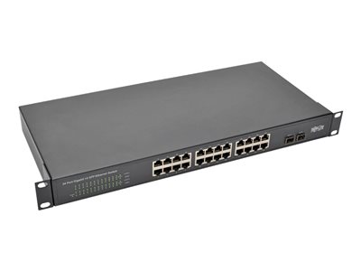 Tripp Lite   24-Port 10/100/1000 Mbps 1U Rack-Mount/Desktop Gigabit Ethernet Unmanaged Switch, 2 Gigabit SFP Ports, Metal Housing switch 24 ports unm… NG24