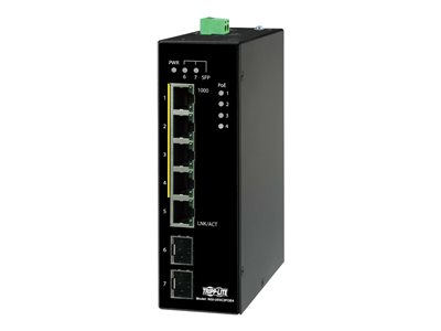 Tripp Lite   Unmanaged Industrial Gigabit Ethernet Switch 5-Port 10/100/1000 Mbps, PoE+ 30W, 2 GbE SFP Slots, DIN Mount switch 5 ports unman… NGI-U05C2POE4