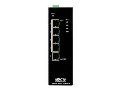 Tripp Lite   Unmanaged Industrial Gigabit Ethernet Switch 5-Port 10/100/1000 Mbps, PoE+ 30W, DIN Mount switch 5 ports unmanaged TAA Compliant NGI-U05POE4