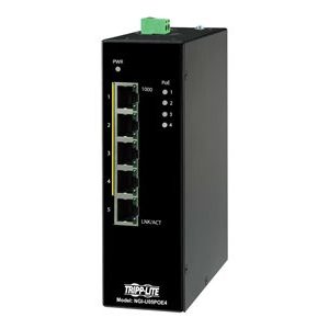 Tripp Lite   Unmanaged Industrial Gigabit Ethernet Switch 5-Port 10/100/1000 Mbps, PoE+ 30W, DIN Mount switch 5 ports unmanaged TAA Compliant NGI-U05POE4