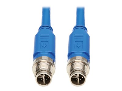 Tripp Lite   M12 X-Code Cat6 1G UTP CMR-LP Ethernet Cable (M/M), IP68, PoE, Blue, 1 m (3.3 ft.) network cable 3.3 ft blue NM12-601-01M-BL