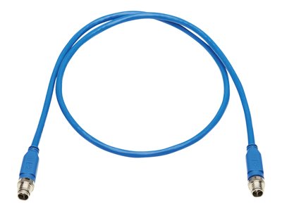 Tripp Lite   M12 X-Code Cat6 1G UTP CMR-LP Ethernet Cable (M/M), IP68, PoE, Blue, 1 m (3.3 ft.) network cable 3.3 ft blue NM12-601-01M-BL