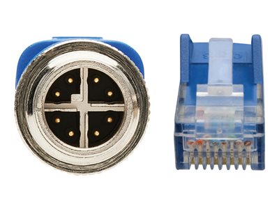 Tripp Lite   M12 X-Code Cat6 1G UTP CMR-LP Ethernet Cable (M12 M/RJ45 M), IP68, PoE, Blue, 2 m (6.6 ft.) network cable 6.6 ft blue NM12-602-02M-BL