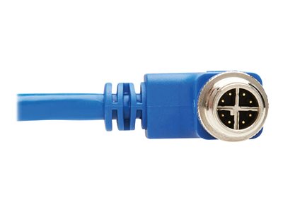 Tripp Lite   M12 X-Code Cat6 1G UTP CMR-LP Ethernet Cable (Right-Angle M/M), IP68, PoE, Blue, 1 m (3.3 ft.) network cable 3.3 ft blue NM12-603-01M-BL