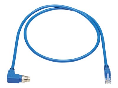 Tripp Lite   M12 X-Code Cat6 1G UTP CMR-LP Ethernet Cable (Right-Angle M12 M/RJ45 M), IP68, PoE, Blue, 1 m (3.3 ft.) network cable 3.3 ft… NM12-604-01M-BL