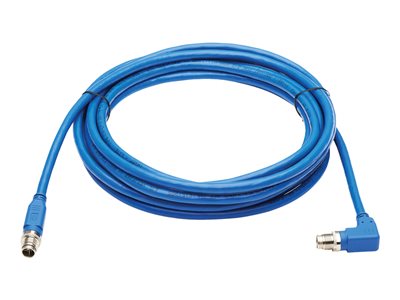 Tripp Lite   M12 X-Code Cat6a 10G F/UTP CMR-LP Shielded Ethernet Cable (Right-Angle M/M), IP68, PoE, Blue, 5 m (16.4 ft.) network cable TA… NM12-6A3-05M-BL