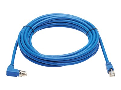 Tripp Lite   M12 X-Code Cat6a 10G F/UTP CMR-LP Shielded Ethernet Cable (Right-Angle M12 M/RJ45 M), IP68, PoE, Blue, 3 m (9.8 ft.) network… NM12-6A4-03M-BL