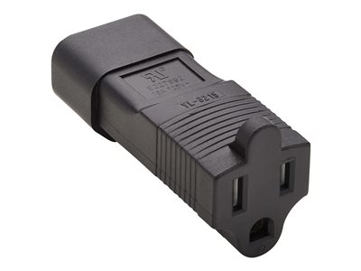 Tripp Lite   NEMA 5-15R to C14 Power Cord Adapter 15A, 125V, Black power connector adapter NEMA 5-15R to IEC 60320 C14 P002-000