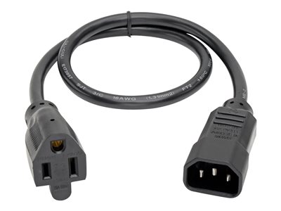 Tripp Lite   Standard Computer Power Cord 10A 18AWG C14 to 5-15R power cable IEC 60320 C13 to NEMA 5-15 2 ft P002-002-10A