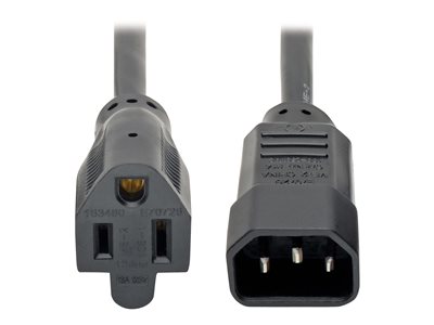 Tripp Lite   Standard Computer Power Cord 10A 18AWG C14 to 5-15R power cable IEC 60320 C13 to NEMA 5-15 2 ft P002-002-10A