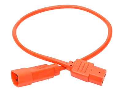 Tripp Lite   2ft Computer Power Extension Cord 10A 18 AWG C14 C13 Orange 2′ power extension cable IEC 60320 C14 to IEC 60320 C13 2 ft P004-002-AOR