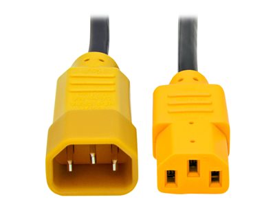 Tripp Lite   4ft Computer Power Cord Extension Cable C14 to C13 Yellow 10A 18AWG 4′ power extension cable IEC 60320 C14 to IEC 60320 C13 4 ft P004-004-YW