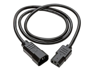 Tripp Lite   4ft Computer Power Cord Extension Cable C14 to C13 10A 18AWG 4′ power extension cable IEC 60320 C14 to IEC 60320 C13 4 ft P004-004