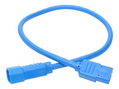 Tripp Lite   2ft Heavy Duty Power Extension Cord 15A 14 AWG C14 C13 Blue 2′ power extension cable IEC 60320 C14 to IEC 60320 C13 2 ft P005-002-ABL