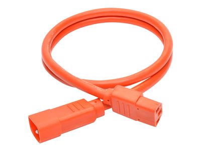 Tripp Lite   3ft Heavy Duty Power Extension Cord 15A 14 AWG C14 C13 Orange 3′ power extension cable IEC 60320 C14 to IEC 60320 C13 3 ft P005-003-AOR