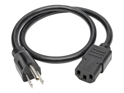 Tripp Lite   2ft Computer Power Cord Cable 5-15P to C13 13A 16AWG 2′ power cable IEC 60320 C13 to NEMA 5-15 2 ft P006-002-13A