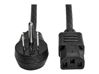 Tripp Lite   Desktop Computer AC Power Cord, Right-Angle NEMA 5-15P to C13 10A, 125V, 18 AWG, 3 ft., Black power cable NEMA 5-15P to IEC 6032… P006-003-15D