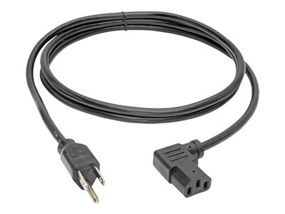 Tripp Lite   6ft Computer Power Cord Cable 5-15P to Left Angle C13 10A 18AWG 6′ power cable IEC 60320 C13 to NEMA 5-15 6 ft P006-006-13LA