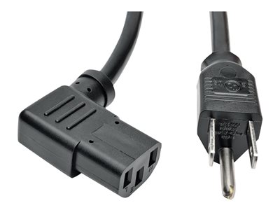 Tripp Lite   14ft Computer Power Cord Cable 5-15P to Right Angle C13 10A 18AWG 14′ power cable IEC 60320 C13 to NEMA 5-15 14 ft P006-014-13RA