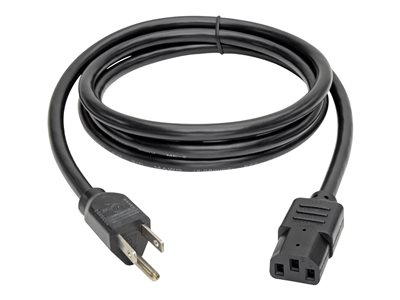 Tripp Lite   6ft Computer Power Cord Cable 5-15P to C13 Heavy Duty 15A 14AWG 6′ power cable NEMA 5-15 to IEC 60320 C13 6 ft P007-006