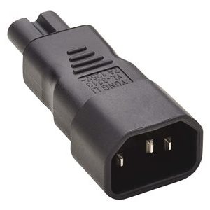 Tripp Lite   IEC C14 to IEC C7 Power Cord Adapter 7A, 125V, Black power connector adapter IEC 60320 C14 to IEC 60320 C7 P016-000