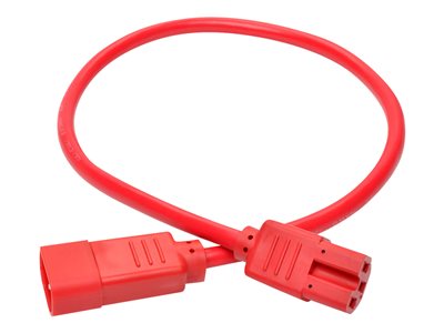 Tripp Lite   2ft Heavy Duty Power Extension Cord 15A 14 AWG C14 C15 Red 2′ power extension cable IEC 60320 C14 to IEC 60320 C15 2 ft P018-002-ARD