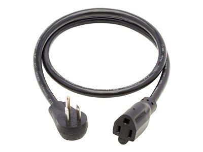 Tripp Lite   Power Extension Cord, Right Angle 5-15P to 5-15R, 13A, 120V, 16 AWG, Black 3ft power extension cable NEMA 5-15R to NEMA 5-15P… P024-003-13A15D