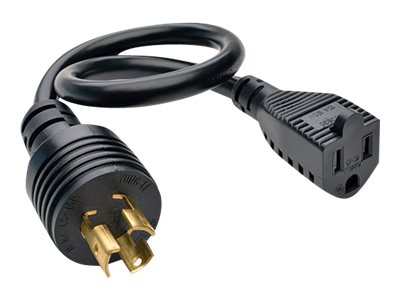 Tripp Lite   1ft Power Cord Adapter Cable 5-15P to 5-15R Heavy Duty 15A 14AWG 1′ power cable NEMA L5-15 to NEMA 5-15 1 ft P025-001