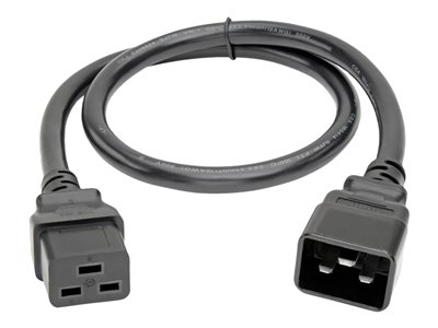 Tripp Lite   2ft Computer Power Cord Cable C19 to C20 Heavy Duty 20A 12AWG 2′ power cable IEC 60320 C19 to IEC 60320 C20 2 ft P036-002
