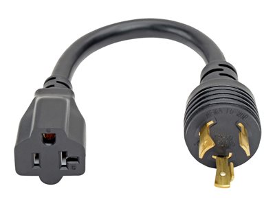 Tripp Lite   6in Power Cord Adapter Cable L5-20P to 5-15/20R with Locking Connectors Heavy Duty 20A 12AWG 6″ power connector adapter NEMA 5-15R… P046-06N-T