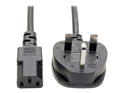 Tripp Lite   6ft Computer Power Cord UK Cable C13 to BS-1363 Plug 10A 6′ power cable IEC 60320 C13 to BS 1363 6 ft P056-006-10A