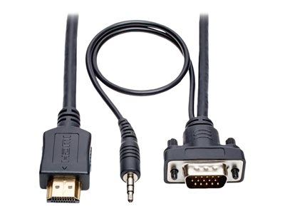 Tripp Lite   HDMI to VGA + Audio Active Converter Cable, HDMI to Low-Profile HD15 + 3.5 mm (M/M), 1920 x 1200/1080p @ 60 Hz, 3 ft. video co… P566-003-VGA-A