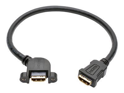 Tripp Lite   1ft High Speed HDMI Cable with Etherenet Digital Video / Audio Panel Mount F/F 1′ HDMI with Ethernet extension cable 1 ft P569-001-FF-APM