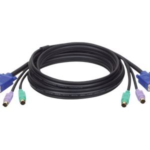 Tripp Lite   15ft PS/2 Cable Kit for B007-008 KVM Switch 3-in-1 Kit 15’Keyboard / video / mouse (KVM) cablePS/2, HD-15 (VGA) (M) to PS/2, H… P753-015