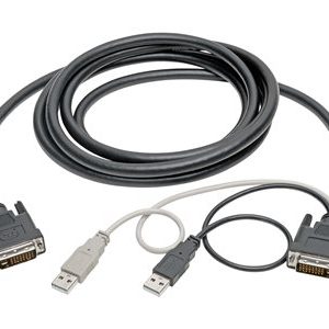 Tripp Lite   DVI to USB-A Dual KVM Cable Kit (2x Male/2x Male), 1920 x 1200 (1080p) @ 60 Hz, 10 ft. keyboard / video / mouse (KVM) cable 10 f… P760-010-DVI
