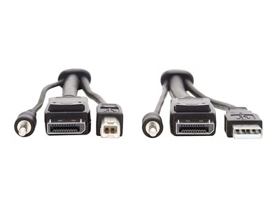 Tripp Lite   DisplayPort KVM Cable Kit, 3 in 1 4K DisplayPort, USB, 3.5 mm Audio (3xM/3xM), 4:4:4, 1.83 m, Black video / USB / audio cable 6 ft P783-006